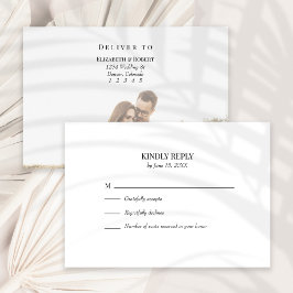 Agradecimento Cartão RSVP de Casamento de Fotografia Personaliza