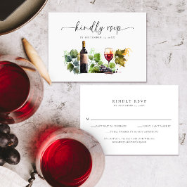 Agradecimento Cartão RSVP de Casamento de Vinha de Aquarela Eleg