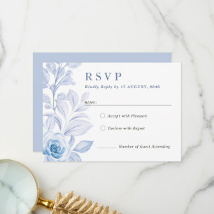 Agradecimento Cartão RSVP de Casamento Floral Clássico Romântico