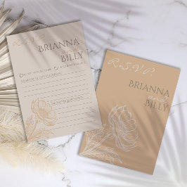 Agradecimento Cartão RSVP de Casamento Floral Minimalista Terres
