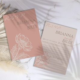 Agradecimento Cartão RSVP de Casamento Floral Rosa Minimalista