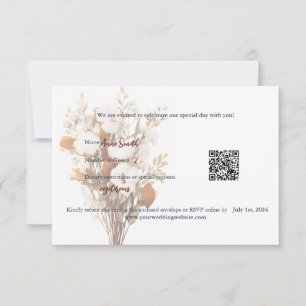 Agradecimento Cartão RSVP de Casamento Rustic Boho