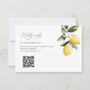 Agradecimento Cartão RSVP de código QR de Casamento Floral de Li
