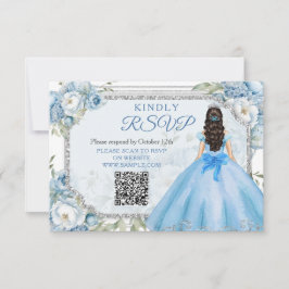 Agradecimento Cartão Rsvp QR De Quinceañera Floral