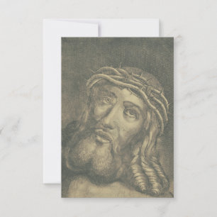 Agradecimento Cartão Santo com o Rosto de Cristo no Véu de Santa