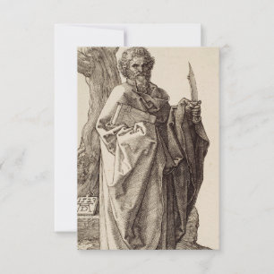 Agradecimento Cartão Santo de São Bartolomeu por Albrecht Durer