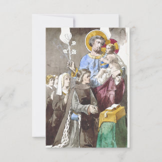 Agradecimento Cartão Santo de São José com o Menino Jesus