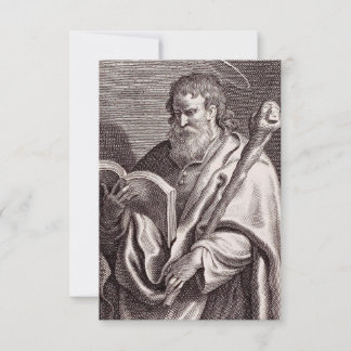 Agradecimento Cartão Santo de São Tiago Menor com Gravura