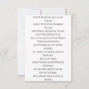Agradecimento Cartão Santo Nome de Jesus   Pater Noster em Latim