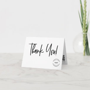 Agradecimento Cartão social de logotipo personalizado e código Q