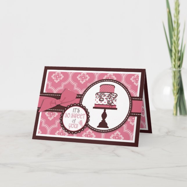 Agradecimento Cartão TY de Bolo Doce (Frente)