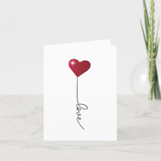 Agradecimento Cartão vermelho de amor simples