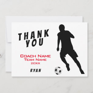 Agradecimento Cartão Vermelho de Futebol Obrigado Treinador