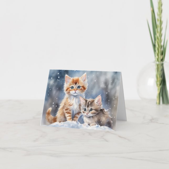 Agradecimento Cartão Xmas de Kitten Bonito (Frente)