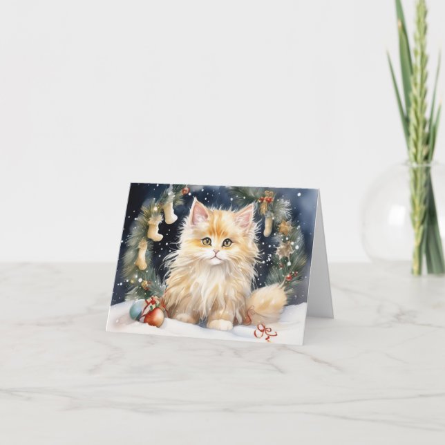Agradecimento Cartão Xmas de Kitten Bonito (Frente)