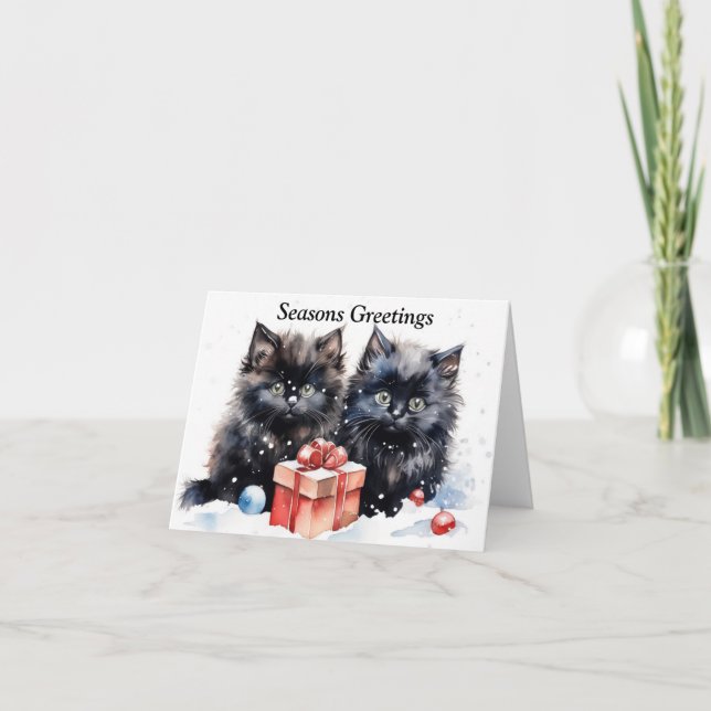 Agradecimento Cartão Xmas de Kitten Bonito (Frente)