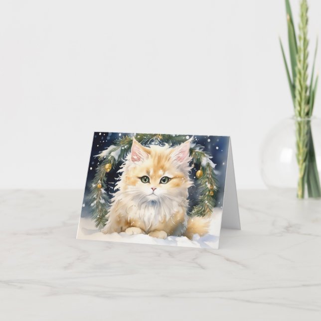 Agradecimento Cartão Xmas de Kitten Bonito (Frente)