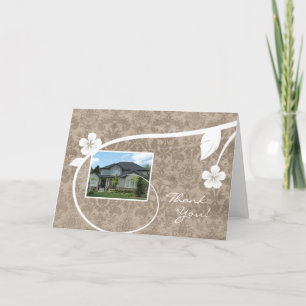 Agradecimento Casa Imobiliária Obrigado Cartão de Saudação Beige