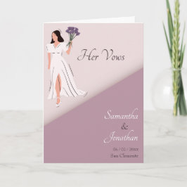 Agradecimento Casal de Cartoon em Casamento Roxo Cartão de Voto