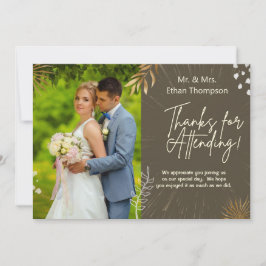 Agradecimento Casal de Casamento Brown Foto de Obrigado Cartão S