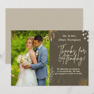 Agradecimento Casal de Casamento Brown Foto de Obrigado Cartão S
