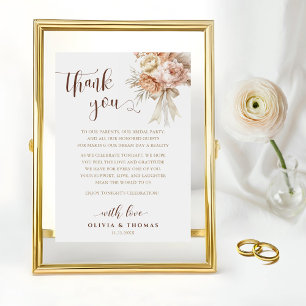 Agradecimento Casamento Chic Boho Obrigado Cartão de Mesa de Rec