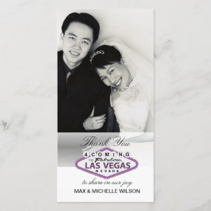 Agradecimento Casamento de Las Vegas Obrigado Cartão com fotos