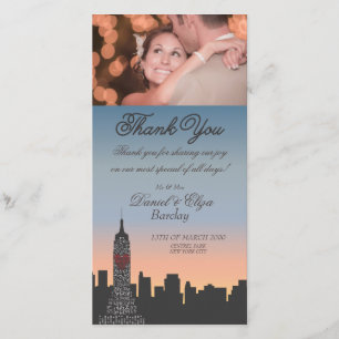 Agradecimento Casamento de New York Building Obrigado Cartão com