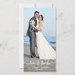 Agradecimento Casamento de Obrigados e amor Obrigado Cartão com