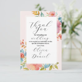 Agradecimento Casamento Flores de Verão Noivado