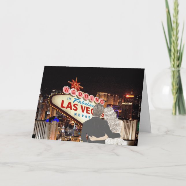 Agradecimento Casamento no Cartão de Las Vegas (Frente)