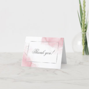 Agradecimento Casamento Rosa Bege Prata Abstrato