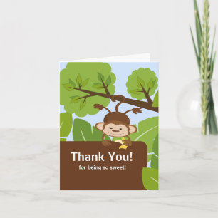 Agradecimento Chá de fraldas Para Macacos Safari Obrigado Cartão
