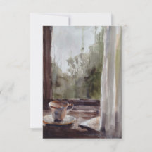 chá num cartão de dia chuvoso