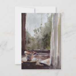 Agradecimento chá num cartão de dia chuvoso