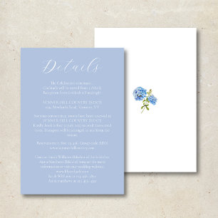 Agradecimento Chic Dusty Blue Hydrangea Cartão de Detalhes de Ca