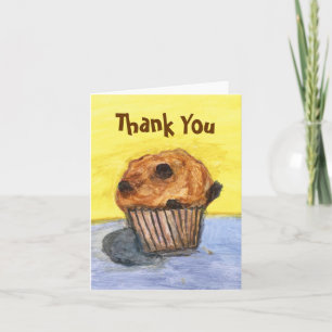 Agradecimento Chip Muffin De Chocolate Pintado Obrigado Cartão N