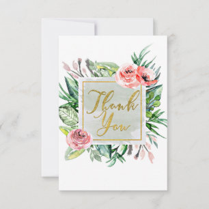 Agradecimento Chique Elegante de Aquarela Floral M
