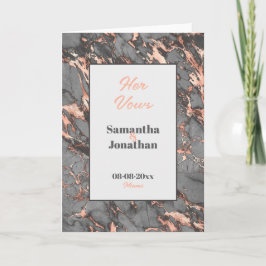 Agradecimento Cinza Elegante Pink Marble Casando Seu Cartão De V