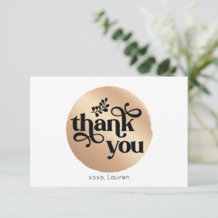 Agradecimento Círculo Dourado Personalizado Vintag