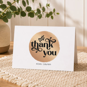 Agradecimento Círculo Dourado Personalizado Vintag