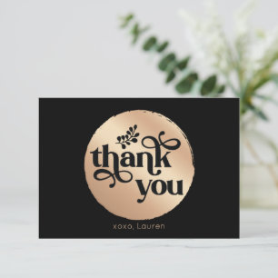 Agradecimento Círculo Dourado Personalizado Vintag