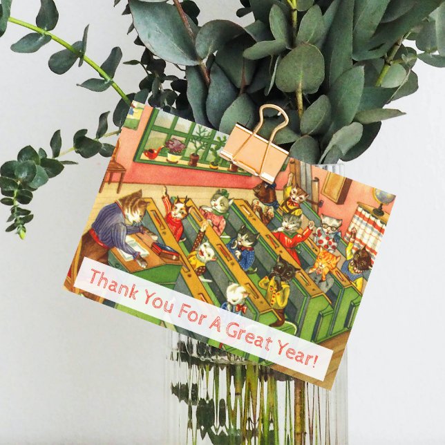 Agradecimento Classe escolar com gatinhos Cartão de Apreciação d (Criador carregado)