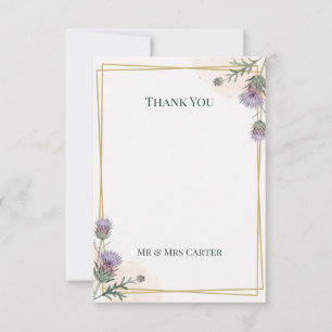 Agradecimento Clássico de Casamento com Bordadura