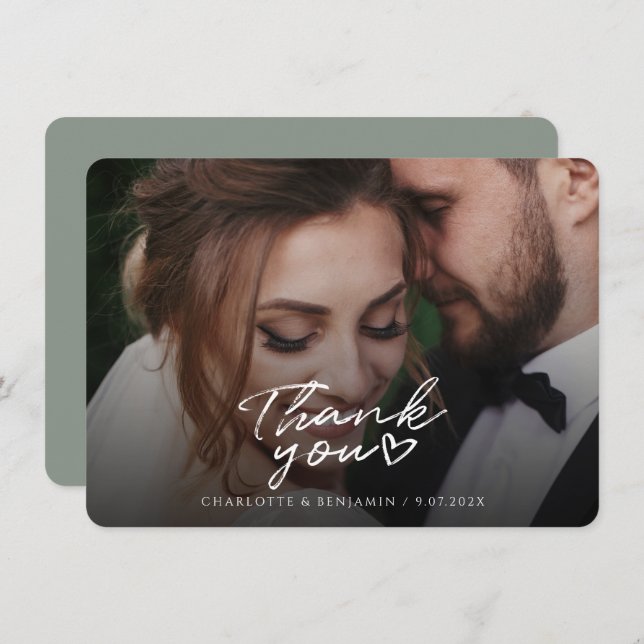 Agradecimento com Letra à Mão para Fotos de Casame (Frente/Verso)