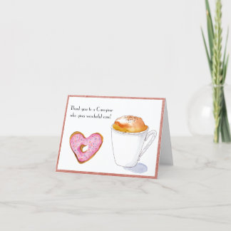 Agradecimento Cuidador Aquarela Donut E Café