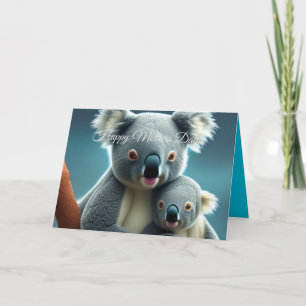 Agradecimento Cute Koala e Cartão de Dia de as mães para Bebês