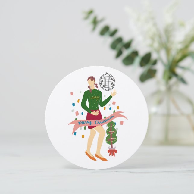 Agradecimento Dança comigo Cartão de Natal (Em pé/Frente)