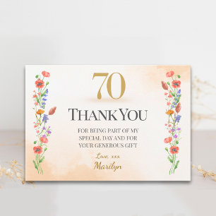 Agradecimento de 70º Aniversário com Flor Silvestr