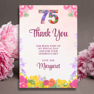 Agradecimento de 75º Aniversário Floral - Flora Ro